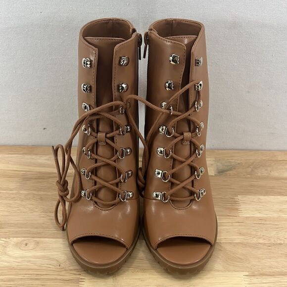 INC International Concepts Florita Lace-Up Shooties- Luggage- Size 6 M- NIB - Picture 2 of 7